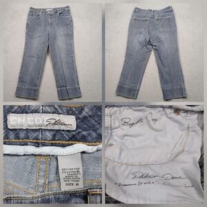 Chico's Platinum Baguette Crop Jeans Women's Size 0 Blue Stretch Denim